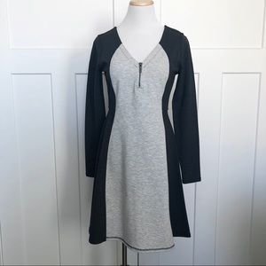 Athleta Athleisure Dress Color Block V-Neck Zipper